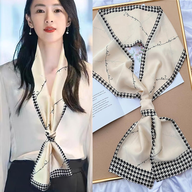 vimate Hair Scarf for Women Fashion Satin Silky Feeling Neck Scarf Bag Purse Scarf for Handbag Handle Etc - Image 2